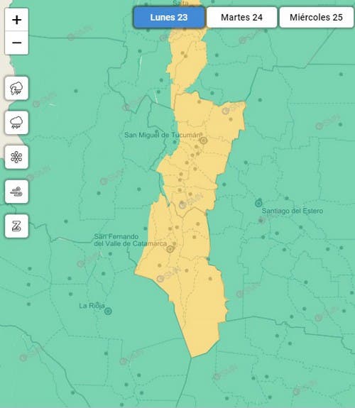 Tucumán bajo alerta por tormentas fuertes y caída de granizo Contexto